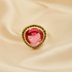 Gold, Black Rhodium Plated Pink Tourmaline Designer Rings in Sterling Silver - La Vitá Jewels