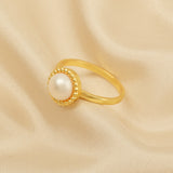 Pearl Stone Ring, Handmade Statement Rings