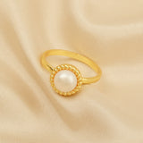 Pearl Stone Ring, Handmade Statement Rings