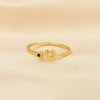 White and Black CZ Heart Shape Adjustable Rings in Sterling Silver - La Vitá Jewels