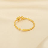 White and Black CZ Heart Shape Adjustable Rings