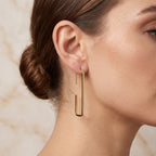Rectangle shape Hoops Earrings
