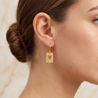 White Zircon Heart Earrings