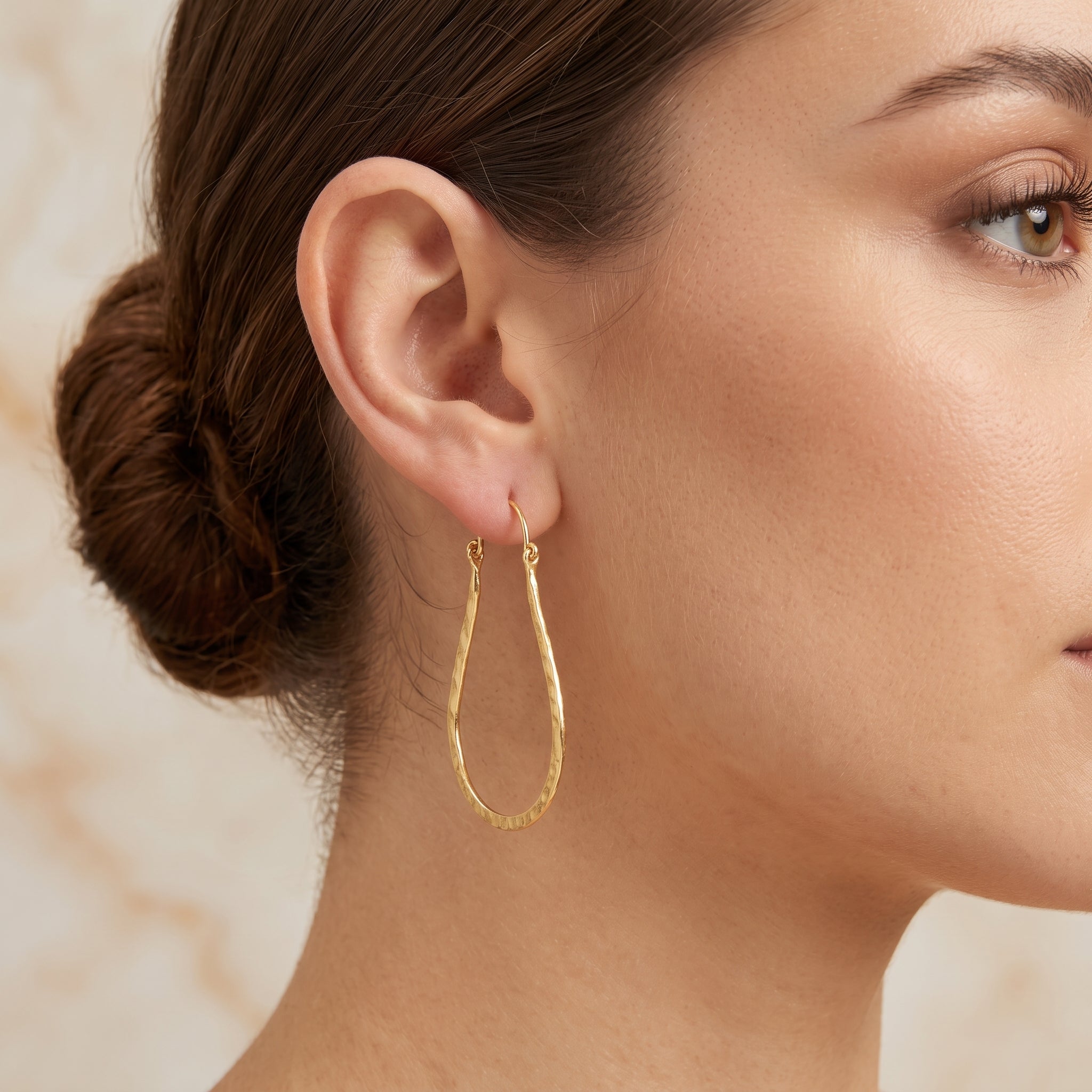 Textured Long Hoop Earrings