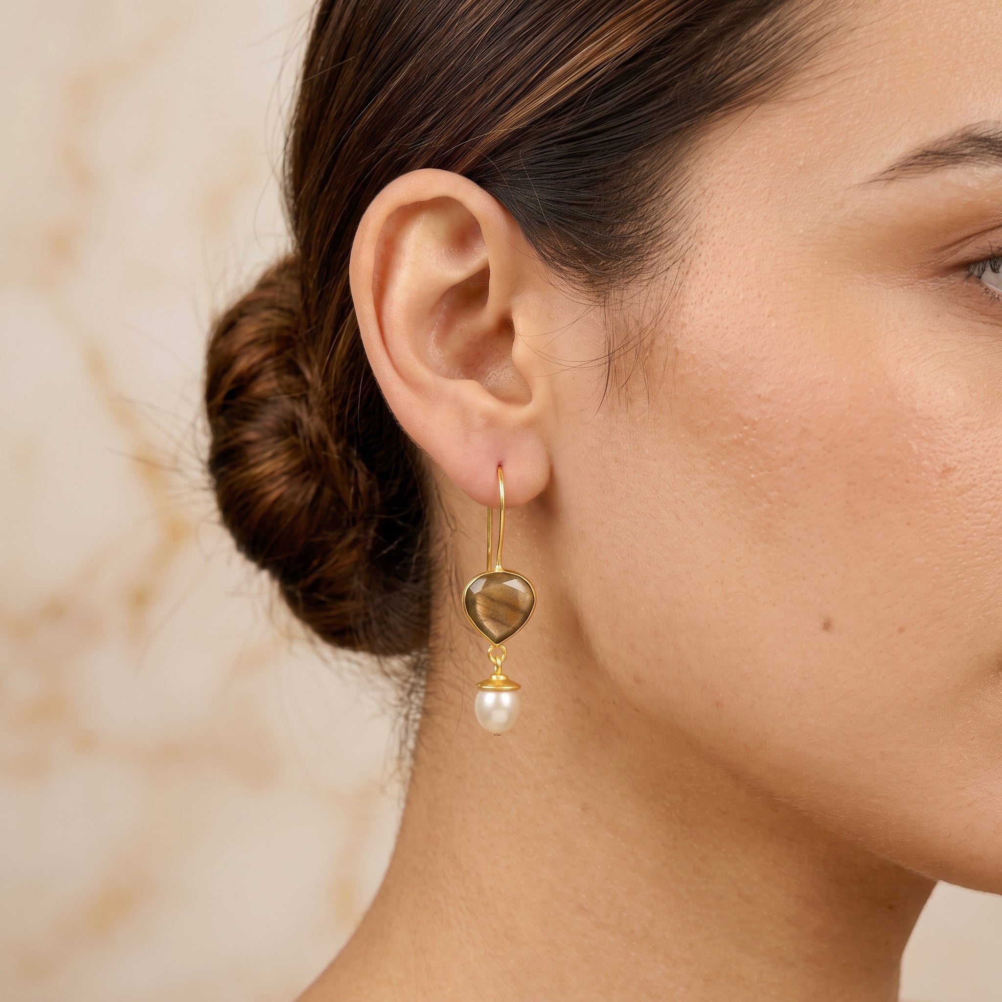 Pearl and Labradorite Earrings