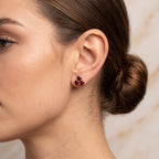 Garnet Gemstone Stud Earrings in Sterling Silver