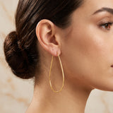Textured Oval Shape Hoop Earrings