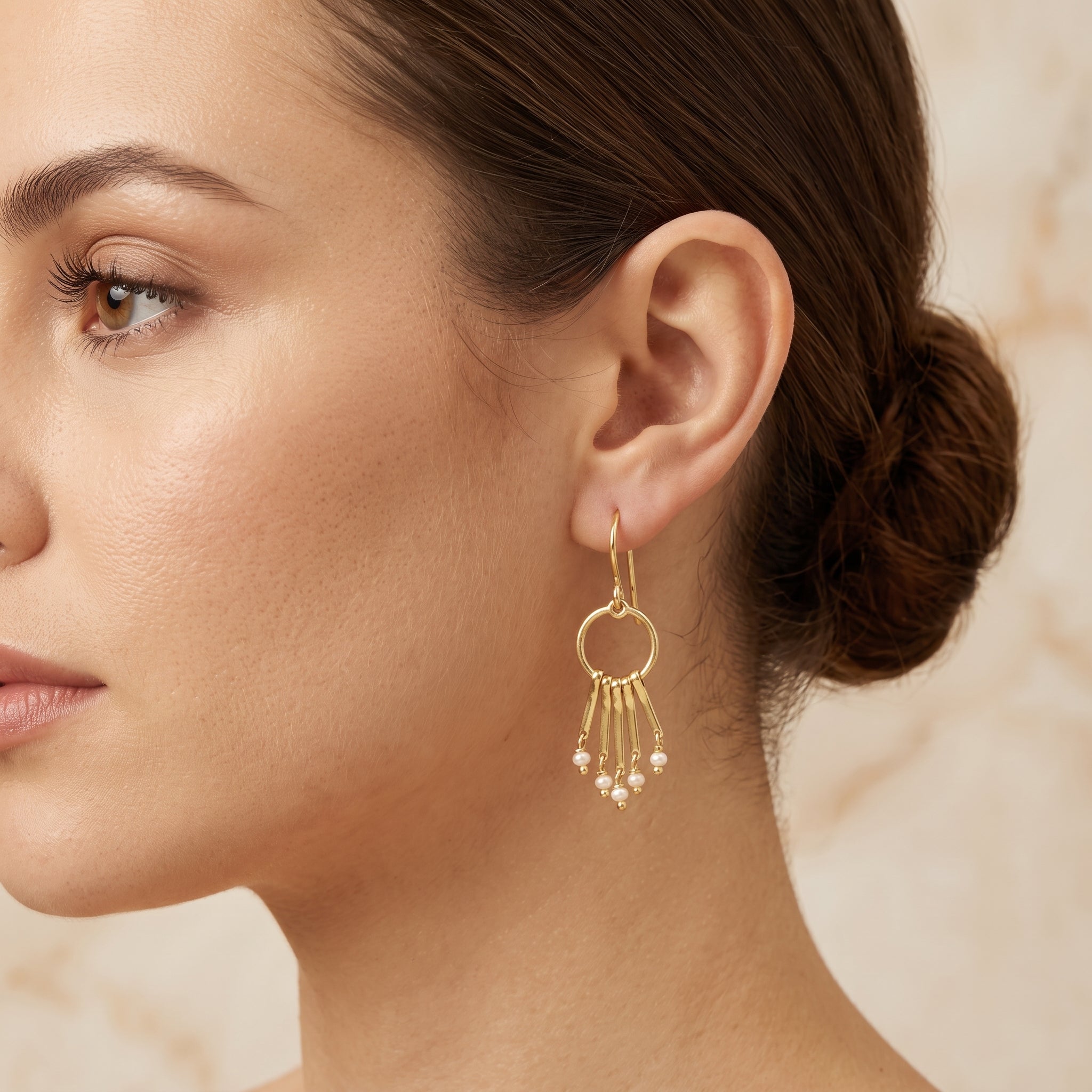 Fresh Water Pearls Fringe Dangle Earrings