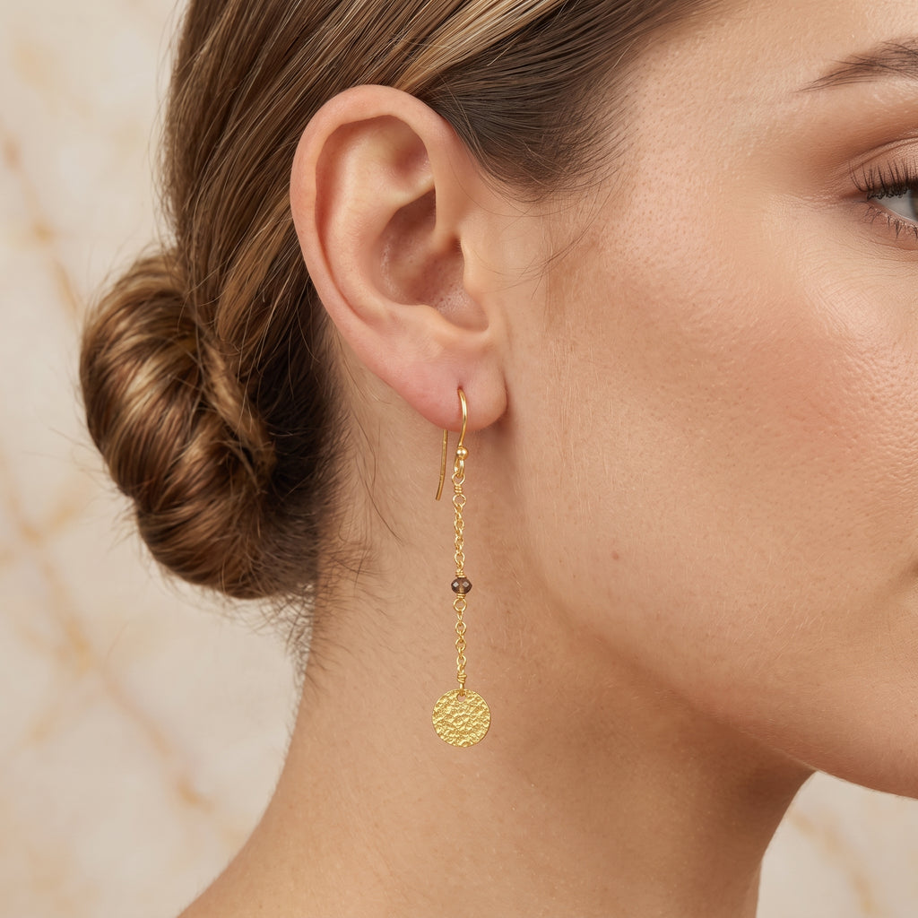 Smoky Beads Texture Dangle Earrings