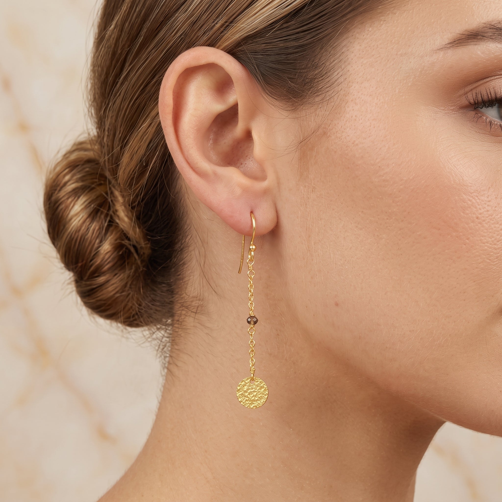Smoky Beads Texture Dangle Earrings