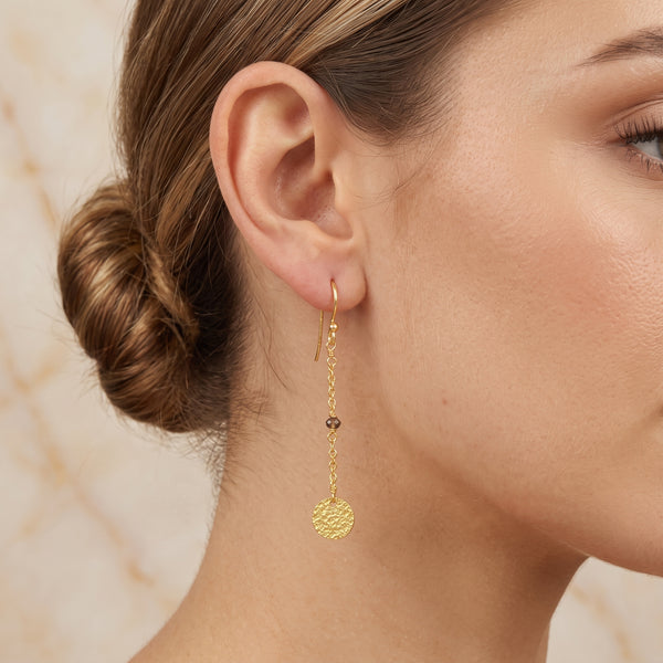 Smoky Beads Texture Dangle Earrings