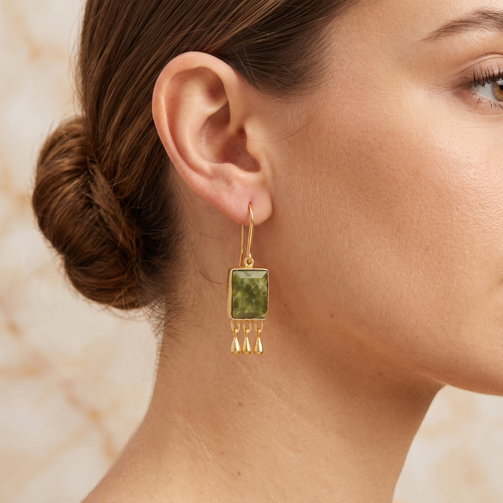 Sterling Silver Ghungroo Vasonite Earrings