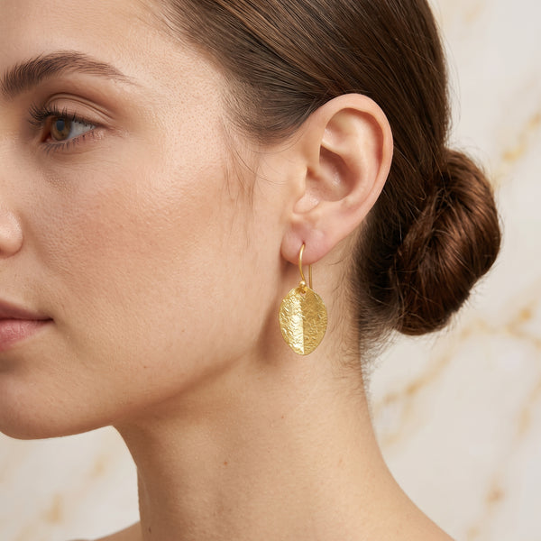Leafy Leaf Textured Earrings