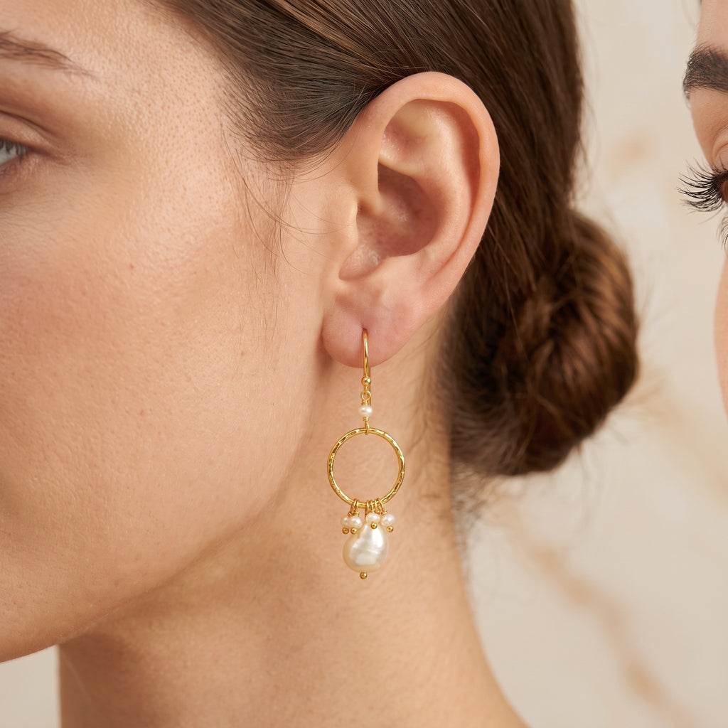 Fresh Water Pearls and Rose Quartz Earrings