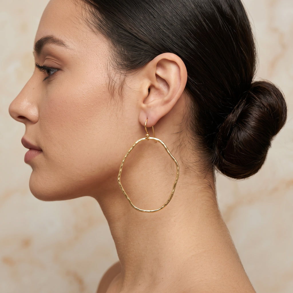 Extra Large Hammered Hoops