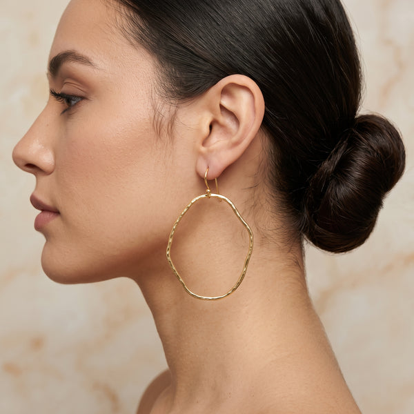 Extra Large Hammered Hoops