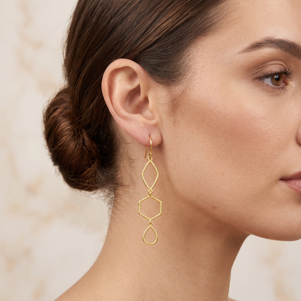 Hammered Metal Dangle Earrings