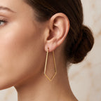 Dainty Pentagon Hoop Earrings