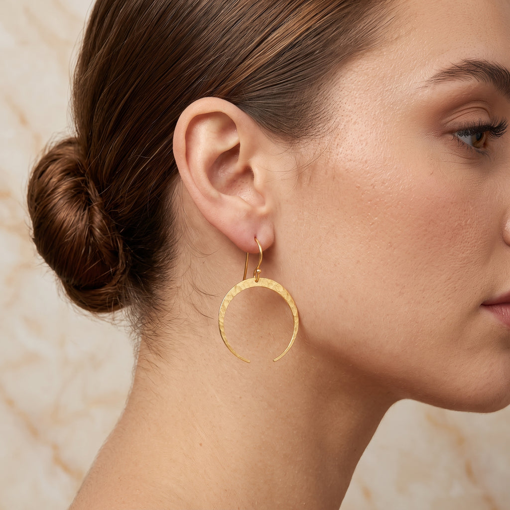 Almost Full Moon Textured Earrings