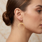 Almost Full Moon Textured Earrings