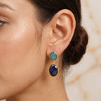 Blue Sapphire Aqua Chalcy Chunky Earring