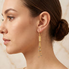 Labradorite Beads Fringe Dangle Earrings