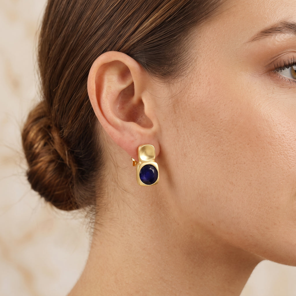 Blue Sapphire Post Earrings