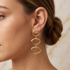 Fancy Shape Metal Dangle Earrings
