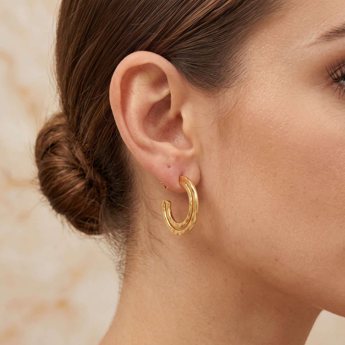 Golden Symphony Textured Hoops