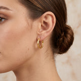 Circle shape Hammered Huggies Earrings
