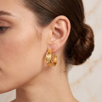 Hammered Metal Hoop Earrings