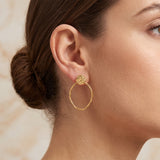 Circle Shape Hammered Earrings