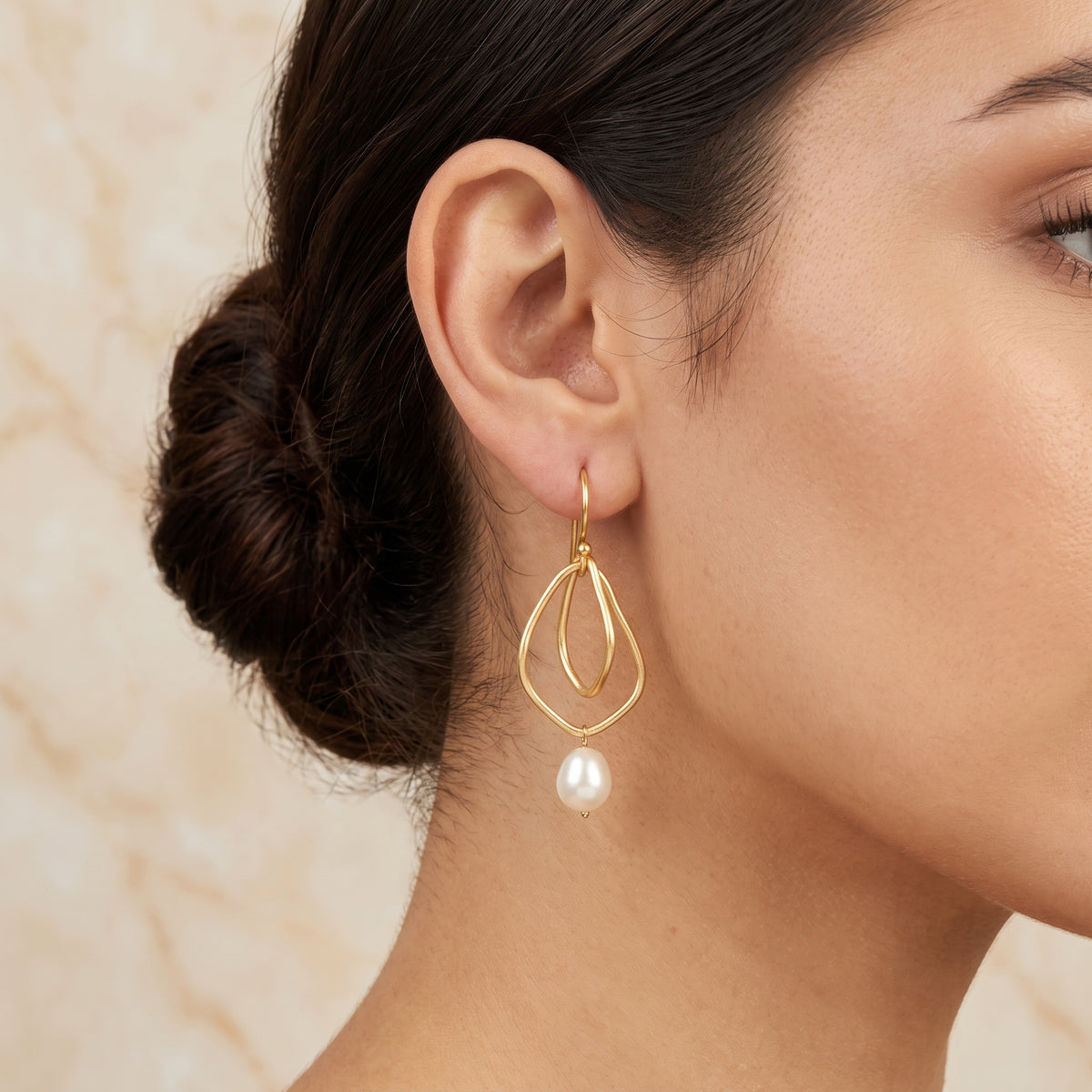 Cosmos Pearl Drop Earrings