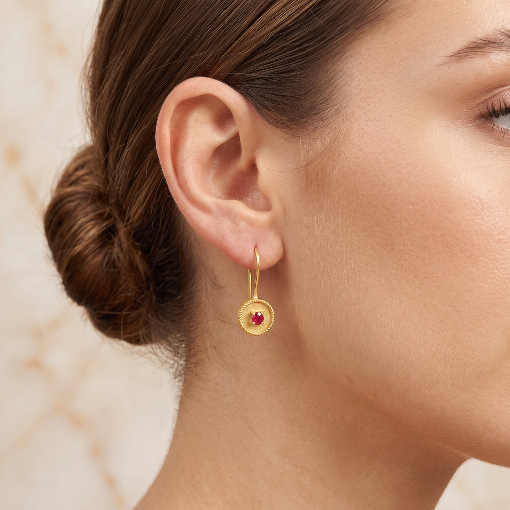 Ruby Gemstone Earrings