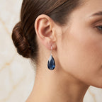 Betty Blue Glass Hook Earrings