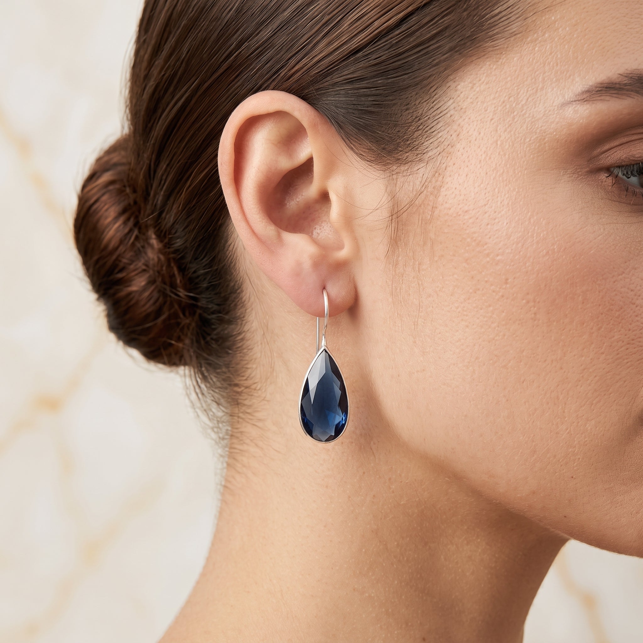 Betty Blue Glass Hook Earrings