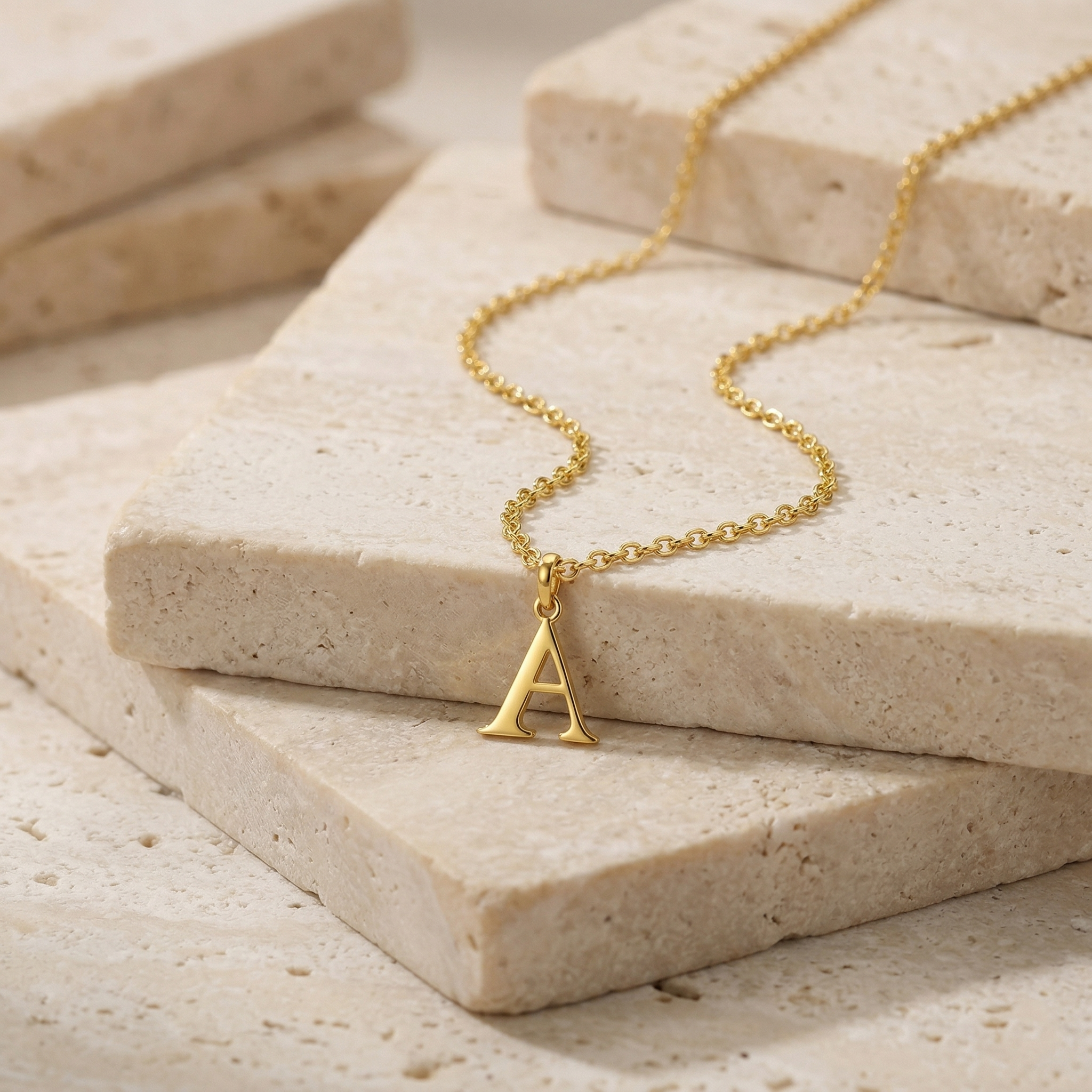 Custom Letter Pendant Necklace - Sterling Silver