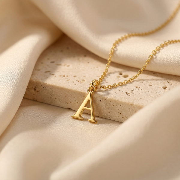 Custom Letter Pendant Necklace - Sterling Silver