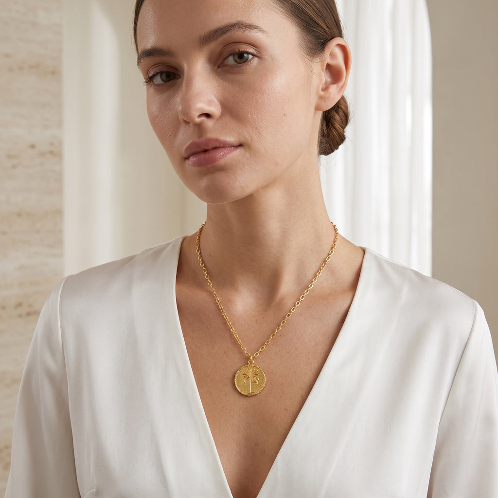 Palm Tree Pendant Necklaces