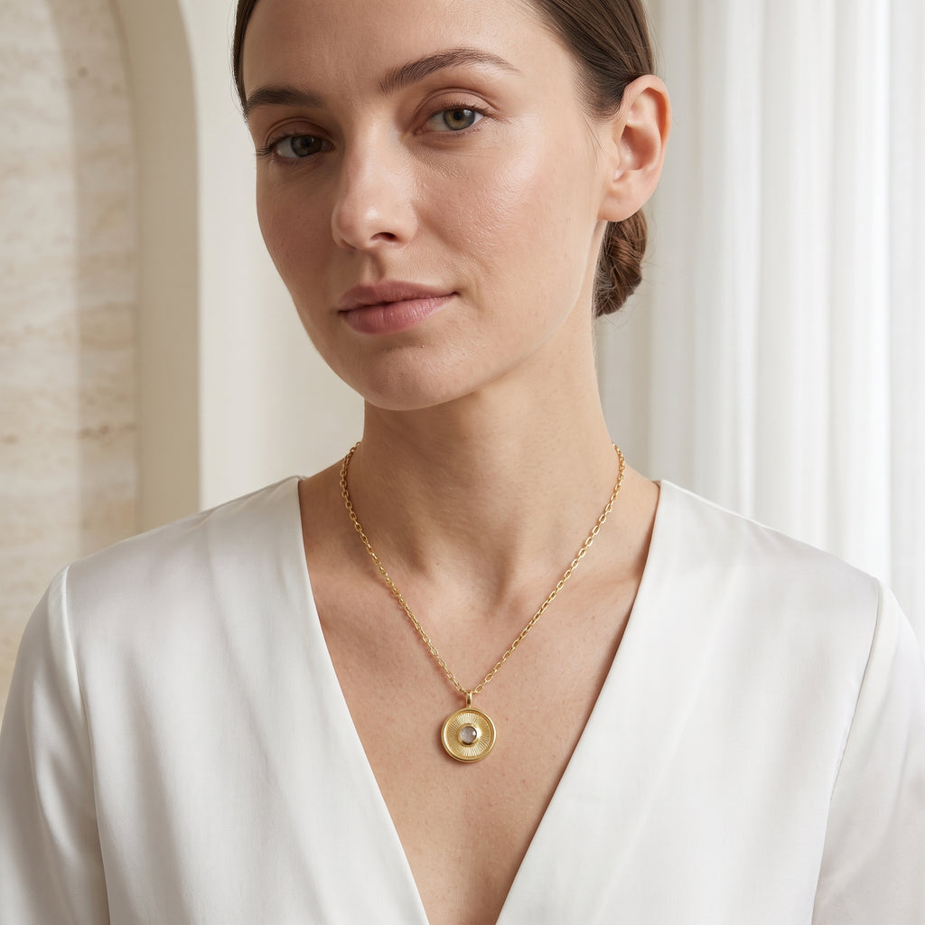 Golden Harmony Moonstone Necklace