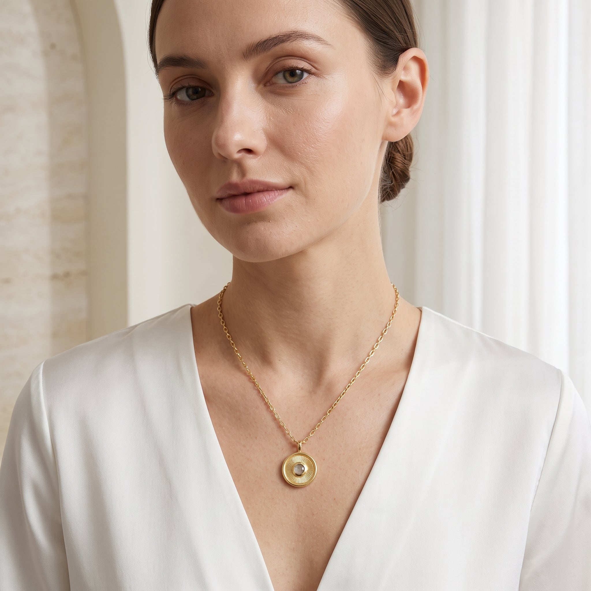Golden Harmony Moonstone Necklace