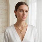 Paper Clip Link Chain with White Cubic Zirconia Heart Necklaces