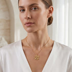 White Cubic Zirconia Clover Pendant Necklaces