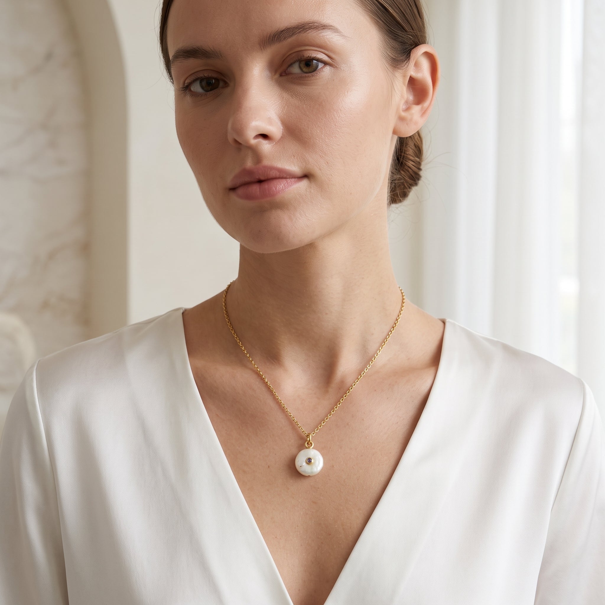 Baroque Pearl with Amethyst Gemstone Necklace