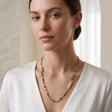 Multi Tourmaline Beads with White Cubic Zirconia Necklaces