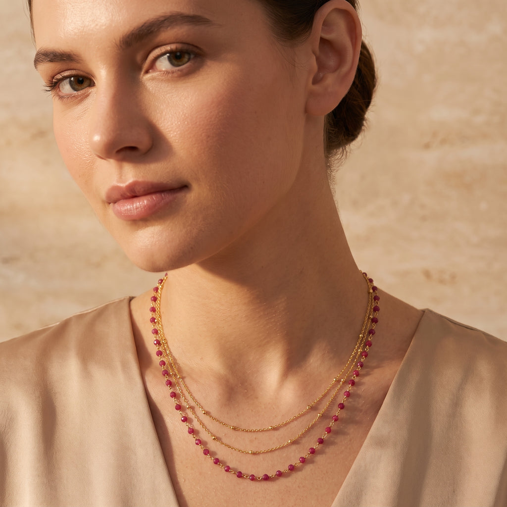 Multi Layered Gemstones Beaded Necklaces