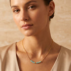 Amazonite and Labradorite Beads Bar Necklaces