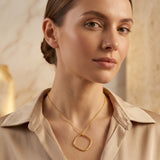 Square Shape Hammered Necklaces