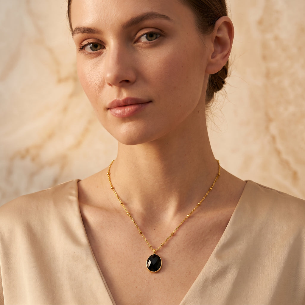 Labradorite, London Topaz Color Gemstone Necklaces in Sterling Silver
