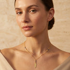 Sterling Silver Feather shape with Iolite Beads Necklaces